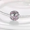 Ciondolo in argento sterling 925 con perline scintillanti a forma di cuore per ciondoli originali, gioielli con ciondoli a cuore fai-da-te, regali per le donne