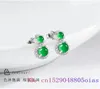 Dangle Earrings Burmese Jade Amulet Emerald Amulets Natural Jewelry Gift Women Green Jadeite Certificate 925 Silver Luxury Vintage