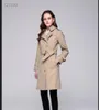 CLASSICO CALDO! moda Inghilterra marchi design trench coat / trench in cotone spesso di alta qualità stile medio lungo / trench da donna per la primavera e l'autunno ChelS-M450 taglia S-XXL