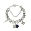 Charm Armband Blue Night Sky och Star Pendant Armband för Pandora 925 Sterling Sier Plated Snake Chain Women Hand Designer Jewelr Dheqo