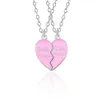 Fashion Best Friend Necklace For 2 Pcs/Set Love Couple Pendant Tai Chi Rainbow Broken Heart BFF Good Friendship Jewelry Gift