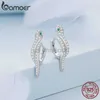 Stud Bamoer 925 Sterling Silver 3D Snake Boucles d'oreilles pour les femmes Brillant Zircon Serpent Boucles d'oreille Déclaration Fine Jewelry Party Gift BSE669 J230529