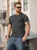 Men's T Shirts Merino Wool Henley T-Shirts Men Short Sleeve Sports Running Everyday Tee Top Wicking Breathable Anti-Odor