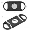 Home Stainless Steel Cigar Accessories Double Blades Cigar Cutter Knife Scissors Smoking Accessories LT486