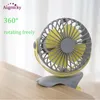 Gadgets 360 graden allround rotatie luchtventilator oplaadbaar 2500 mAh koeler koeling mini usb fan 4 snelheid USB laadkladen desktop clip ventilator