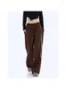 Pantalon femme 2023 automne hiver ample jambe large droite dames pantalon rayé Design taille haute femmes pantalons de survêtement Sport Vintage Style