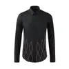 Men's Casual Shirts High Quality Fashion Spring Hem Flame Cross Embroidery Personalized Men Long Sleeve Size M-2XL3XL