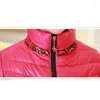 Damengrabenmäntel 2023 Herbst Mode Frauen Baumwolljacke Dame Stehkragen Druck Parka Wintermantel Slim Langarm Kurze Oberbekleidung 423