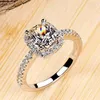Wedding Rings 2023 Luxe hoogwaardige karaat verlovingsring vierkante steenmode voor vrouwen