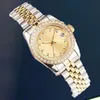 Montres-bracelets La personnalisation de la montre en diamant de pierre Mosang peut passer le tt de la montre étanche à mouvement mécanique automatique pour homme 36mm40mm Cadran en acier inoxydable vert