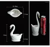 Vases White Swan Small Flower Pot Personality Ceramic Crafts Office Home Decoration Gardening Creativity