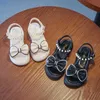 Sandalet kızlar moda prenses klasik kız bebek çocuklar yaz sandalet çocuklar tatlı yaz ayakkabıları yumuşak 26-36 yay düğümü