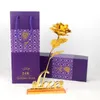 Dekoracyjne kwiaty 24K Forever Gold Rose Flow for Lover Mother Friends Christmas Święto Dziękczynienia z okazji okazji Dzień Matki