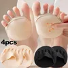 Mulheres meias 2/4pcs antepéfocas altas saltos altos insoles de alívio da dor no pé massagem respirável Five Toe Shoe almofada