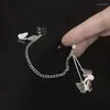 Stud Earrings Ximei Earings Fashion Jewelry Butterfly Tassel Ear Pin Chain Double For Women