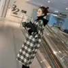 Женские толстые толчки 2023 Осенние женские толстовины моды Houndstooth Женщины с капюшоном платье с капюшоном. Пуловые пуловные пуловые