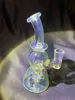 Rökning Glass Hookahs Recycler Rig med numret 2 Ny färg 14mm Joint