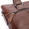 Evening Bags Design Briefcase Men's Leather Purse Totes Bag Handbag Retro Genuine Man Vertical Shoulder Business