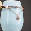 Bangle 1pcs 2023 Modna damska bransoletka gwiazda Crystal Love Otwarta akrylowa biżuteria Prezent