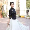 Ethnic Clothing Cheongsam Top Traditional China For Hanfu Women Size Dress Plus 5xl Women's Elegant Shirt Border Tight Flower