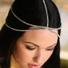 Hårklipp elegant strass Multi-lagers brud bröllopskedja pannband för kvinnor lyxiga kristallhuvud huvudstycke smycken
