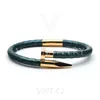 Bracelets à breloques Bracelet pour hommes en cuir véritable Python LuxuryStainlesssteel Noël / cadeau d'anniversaire pour garçons et filles DHL