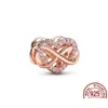 Charms 925 Sterling Sier Pandora Charm Et Coeur Scintillant Perle Rose Ballon À Air Bijoux Convient Au Bracelet Classique Primitif Dh6My