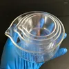 1 pièce/lot plat de cristallisation rond à fond plat en verre épais de 60mm à 100mm avec bec pour l'approvisionnement en équipement de chimie de laboratoire