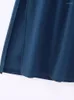 Jupes Nlzgmsj Ruché Long Pour Les Femmes 2023 Bleu Taille Haute Jupe Femme D'été Midi Fente Élégante Femmes