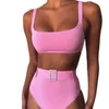 Swim Wear 2023 Menas de banho feminina Jóias quadradas de cristal de roupas de banho com diamante Belt Bikini Split Body Swimming Conjunto de dois pedaços de maiô AA230529