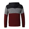 Vestes pour hommes hiver veste pour hommes épais chaud Cardigan décontracté manteau à capuche polaire manteaux en cachemire automne dégradé tricoté fermeture éclair Patchwork