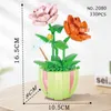 Blocchi Bonsai Fiore Mini Building Blocks Pianta in vaso Bouquet Crisantemo Rosa Fiore Modello Decorazione Giocattolo per bambini Regalo per ragazza R230629