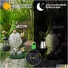 Konst och hantverk Roligt styggt harts med solen Led Light Garden Dwarf Staty Decoration Villa Home Decoartion Drop Delivery Dhvag