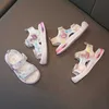 Sandali Nizza Rhionstone Swan Sandali estivi per bambine Scarpe sportive casual Scarpe da spiaggia per bambina Appartamenti Sandali per bambini viola rosa