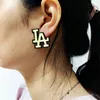 Kuguys Jewelry Acrylic Gold Letter Quotaquot Earrings for Women Pendientes Fashion Hiphop Stud Earing Brincos3204769