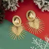 Stud Earrings Europe And The United States Exaggerated Stars Flower Niche Fashion Christmas Snowflake Rhinester Love Ear