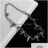 Chokers Choker Mode Coréenne Punk Gothique Harajuku À La Main Femmes Collier Pour Spike Rivet Femme Chaîne Colliers Exagération Rock Dhizr