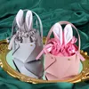 Gift Wrap 5Pcs/lot Easter Bags Ears Velvet Bag With Leather Box Sugar Wedding Candy Creative Cute Decor