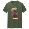 Camiseta Masculina Máscara Esportiva Estampa de Urso Camiseta Manga Curta Masculina Manga Meia Manga Meia Camisa Masculina Casual de Grande Tamanho