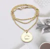 10 Styles De Luxe Incrusté Cristal Pendentif Colliers Célèbre Femmes Fille Marque Double Lettre Designer Collier Haut De Gamme Claviculaire Chaîne Femmes Bijoux De Mariage Cadeau