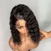 4x4 Lace Closure Wigs Deep Curly Front For Black Women Human Hair With Baby Short Swetcurly