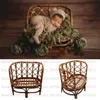 التذكارات المصنوعة يدويًا Bamboo Bench Born Pograph Props Wood Bed infant يطرح طفل Progan