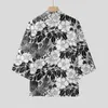 Casual shirts voor heren 3D -print Oversize Kimono Shirt Heren Traditionele kleding Patriottische Camisas HOMBRE STREETWEAR DAILYWEAR BLUSAS