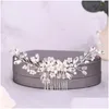 Coiffes Vente en gros de peignes à cheveux en perles Chapeaux en cristal blanc Accessoires de plaque de banquet Insertion nuptiale Drop Delivery Wedding Par Dhbcc