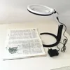 Lampes de table loupe lampe de poche pliante de bureau avec loupe 2.5X 8X 90mm éclairage 10 LED et chargeur d'alimentation EU