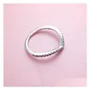 Обручальные кольца настоящий стерлинговый игристый кольцо для пошеводка для Pandora Cz Diamond Designer Jewelry Женщины Подарок розовый золото с DHF12