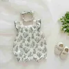 Rompers Summer Baby Cotton Clothing Newborn Baby Dompers Floral Organic Cotton Flye Elleve милый комбинезон с волосами младенца T230529