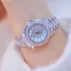 2022 BS Luxury Brand Ultra Thin Thin Quartz Gold Watch All Diamond Elegant Women 2023 G230529