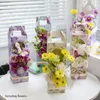 Gift Wrap 1pc Portable Flower Boxes Foldable Paper Handy Bags Handbag Florist Bouquet Packaging Box for Wedding