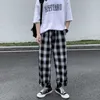Pants Men's casual pants with plain ankle length loose and wide legs fully matching elastic waist fashionable men's street clothing Harajuku South Korea P230529